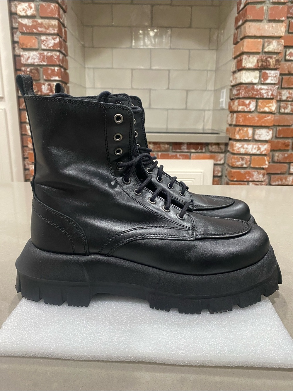topshop leather platform boots euro 41 womens 10.5 made in spain
